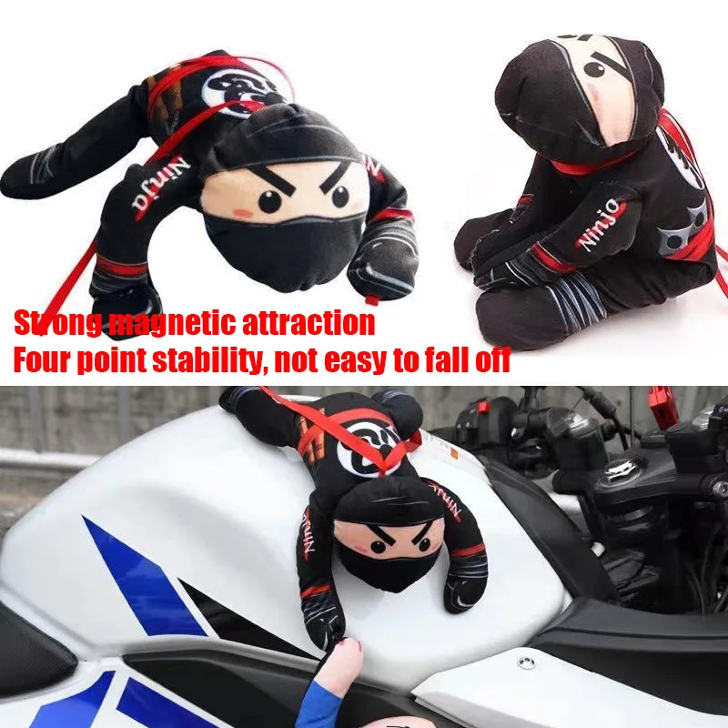 Ninja Motorcycle Doll Car Roof Decorate Interior Toy Motorcycle Fuel Tank Doll Moto Body Decoration Magnetic Attraction Boy Gift