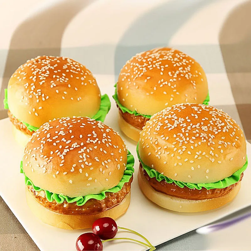 Fake Vegetable Hamburger Decoration Artificial Food Sketching Props Educational Toys PU Prop for Shop Window Home Decor