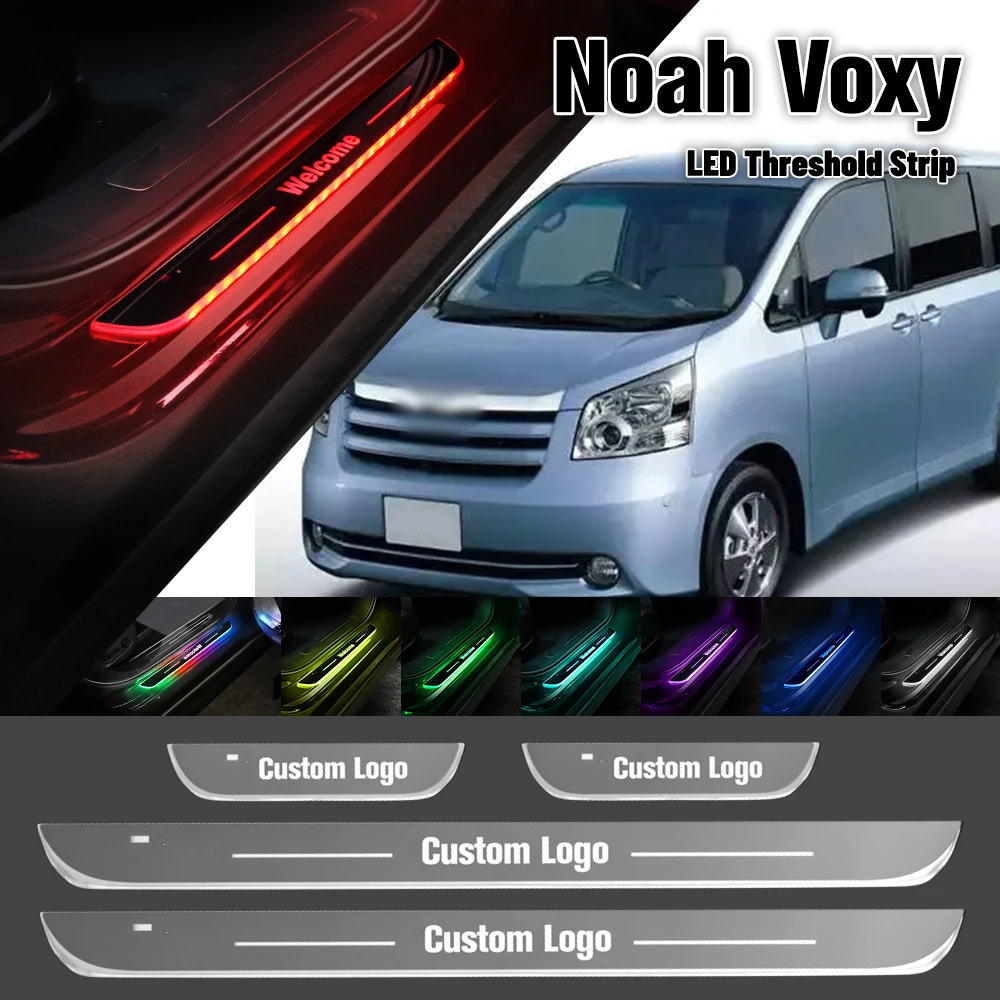 For Toyota Noah Voxy ZRR70 VAN 2007-2013 Car Door Sill Light Customized Logo LED Welcome Threshold Pedal Lamp Accessories