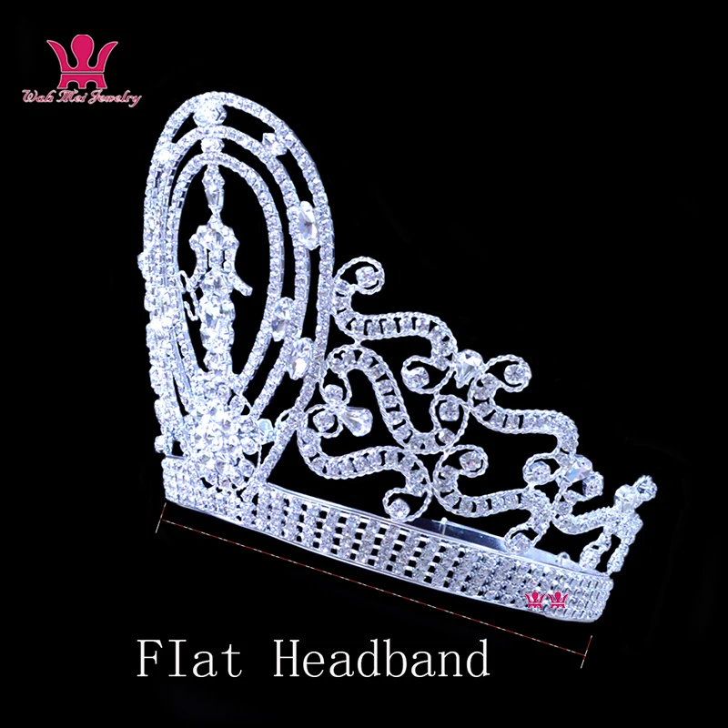 High-end grande coroa tiara óculos de sol misturados feitos à mão cabelo ajustável bandana senhora global beleza concurso coroa