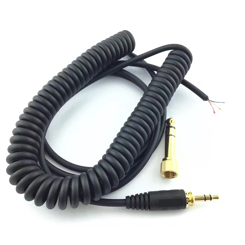 

For SONY MDR 7506 Headset Audio Cable Spring Replacement Upgrade Headphone Repair Parts with 6.35 Adapters