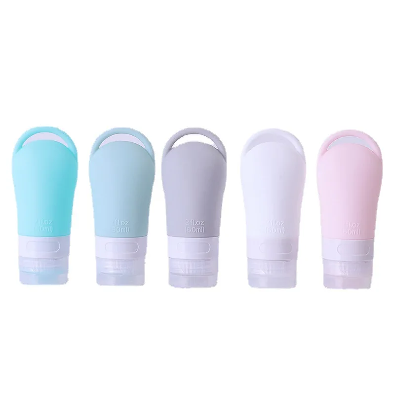 3/4/5Pcs Hangable Silicone Bottles 38/60/90ml Refillable Tube Squeeze Flip-top Outdoor Leak Proof Portable Travel Storage Lotion