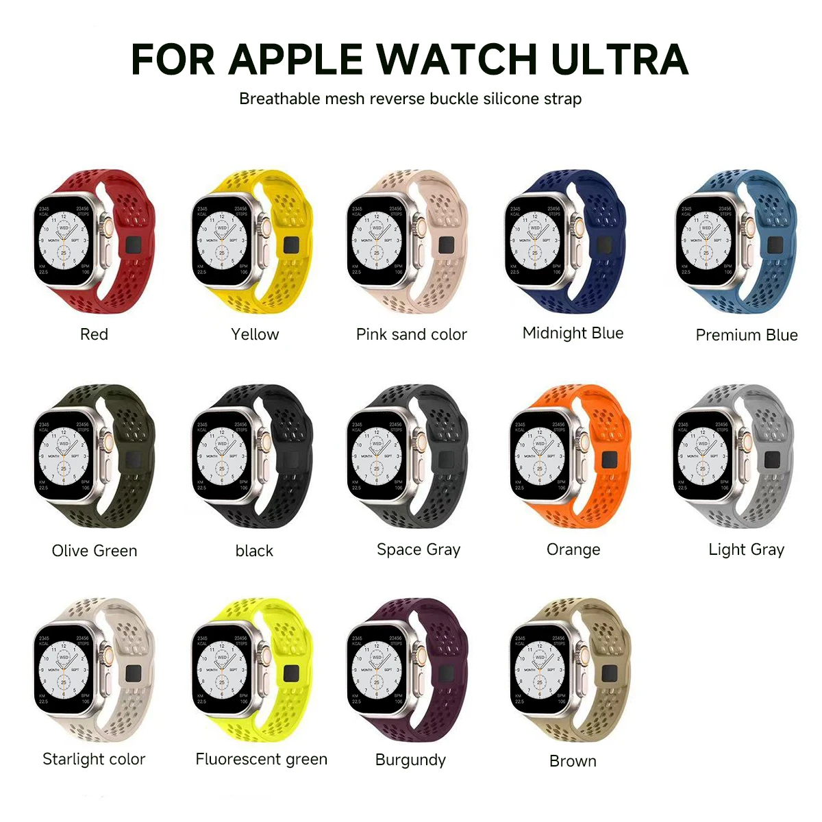 Silicone band For Apple watch Strap 45mm 41mm 44mm 49mm 40mm 38 42mm 46mm bracelet correa iwatch Series 10 9 8 7 6 5 3 SE Ultra