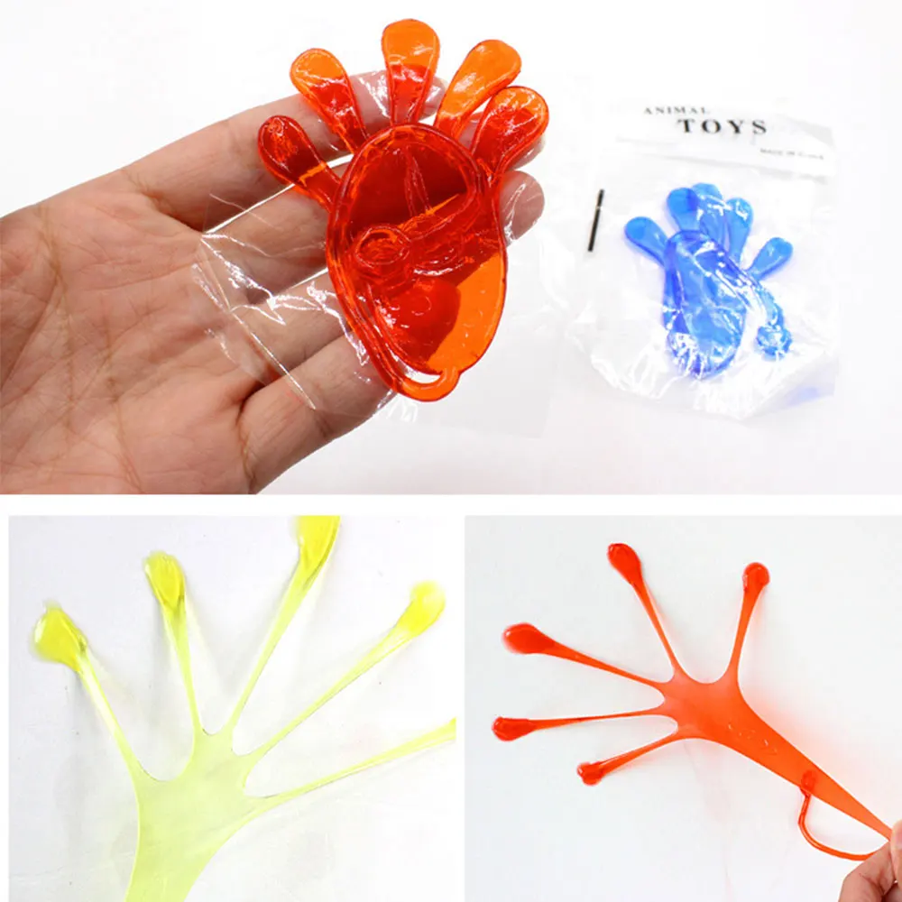 

1/10pcs Nostalgic Toys Elastic Stretch Sticky Palm Large Climbing Wall Palm Whole Person Toy Novel Retractable Sticky Palm