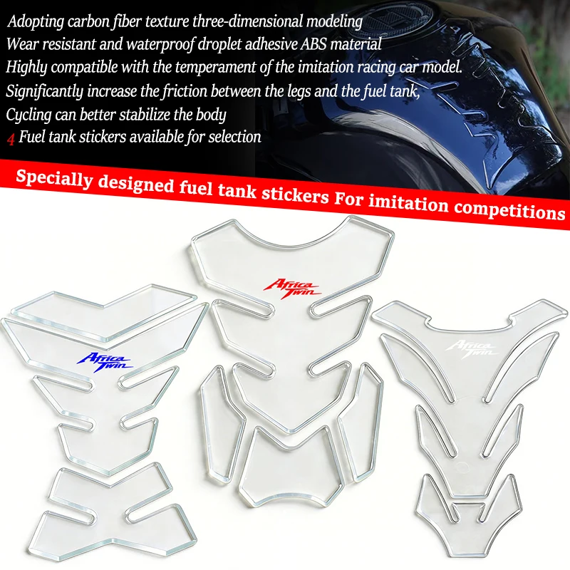 

3D прозрачные наклейки-протекторы из смолы для защиты бака мотоцикла, подходят для Honda Africa Twin 1100 CRF1100L CRF 1100