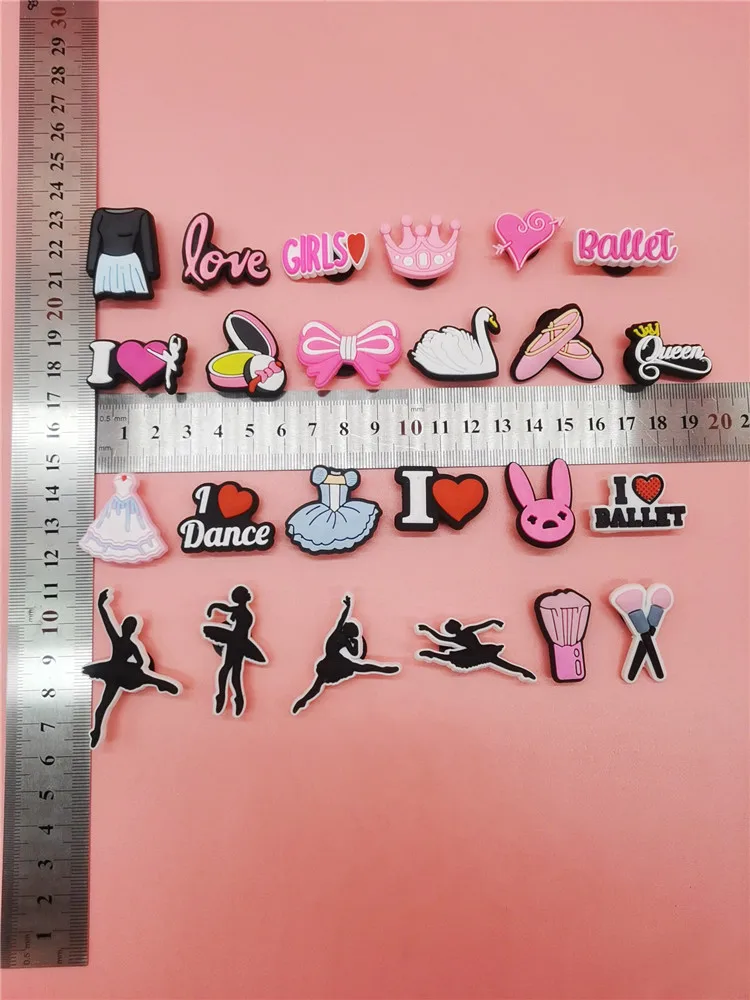 Original Ballet Dance PVC Shoe Charms Design Women Croc Pins Accessories Funny Clog Shoes Buckle Decoration Unisex Kids Gifts