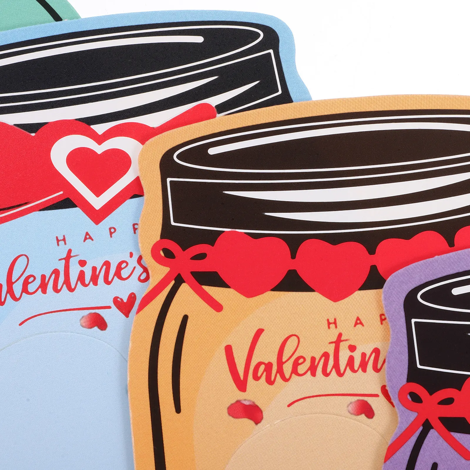 

48 Sets Valentines Cards DIY Mason Jar Style Exchange Classroom Party Gift Bags for Kids Valentine' Day Exchange Cards