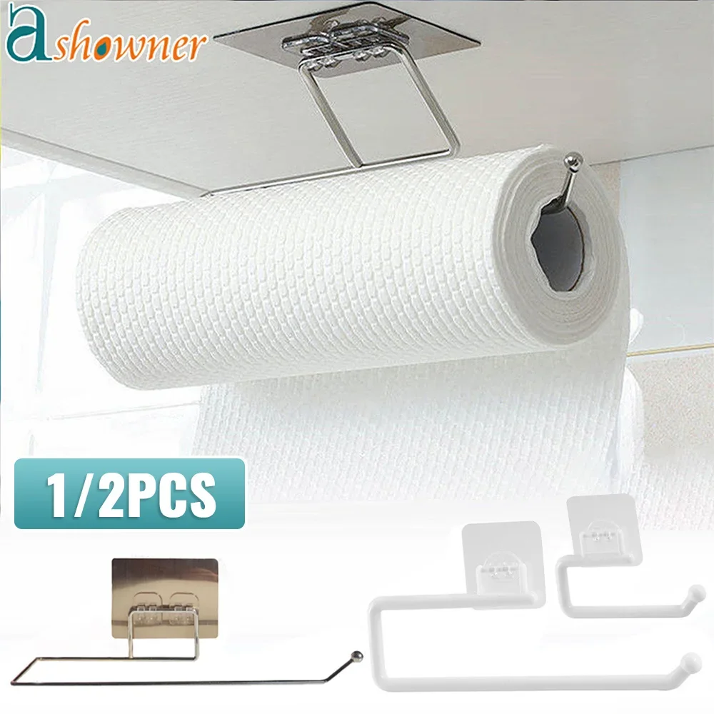 1/2PCS Hanging Toilet Paper Holder Roll Paper Holder Bathroom Towel Rack Stand Kitchen Stand Paper Rack Home Storage Racks