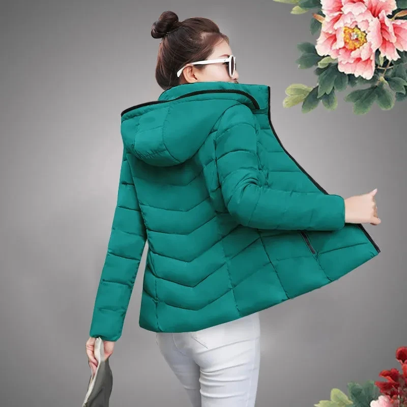 Cotton-Padded Jacket Female 2023 Autumn Winter New Style Short Slim Down Cotton Lady Padded Small Coat Women Parkas