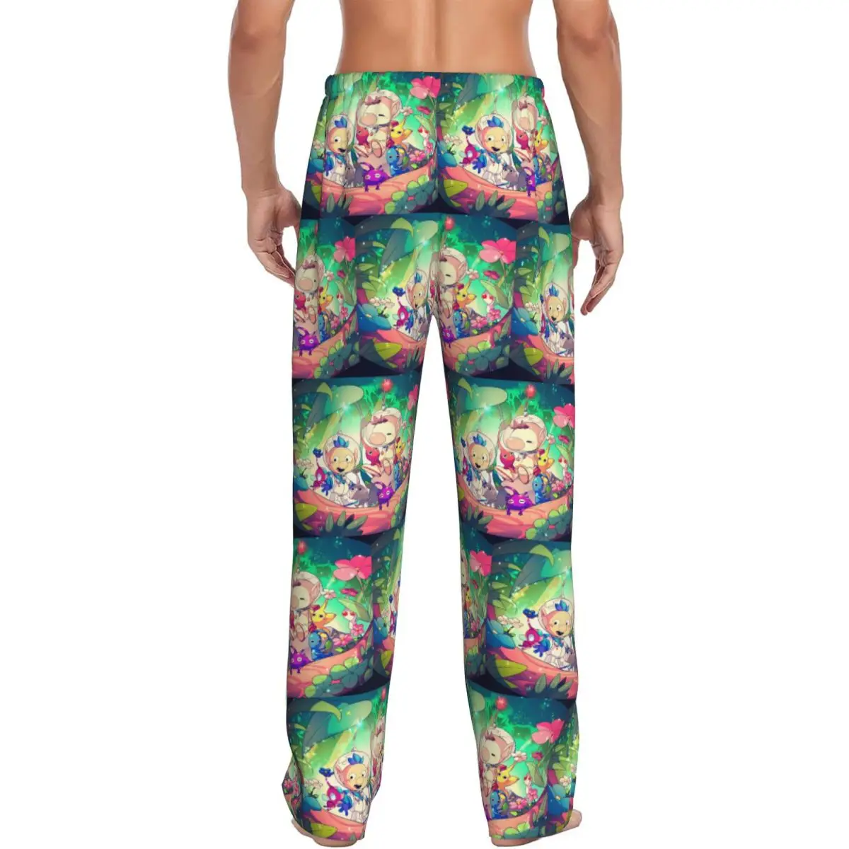 مخصص P-Pikmins بيجامة السراويل للرجال مغامرة لعبة صالة النوم الرباط ملابس النوم قيعان مع جيوب #3
