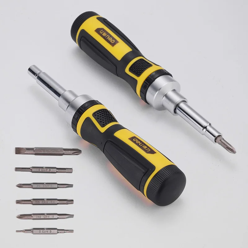 16 in 1 Ratcheting Screwdriver Set Slotted Phillips Torx CR-V Strong Magnetic Bits Quick Load Mechanism Repair Hand Tool