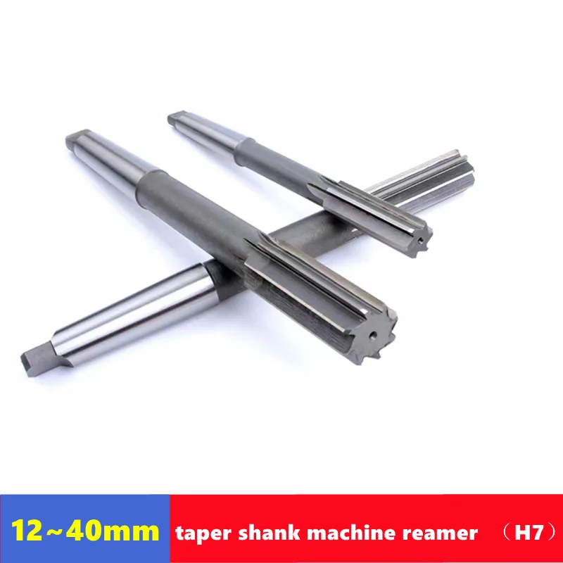 H7 W6542 HSS taper shank machine reamer 12-40mm, Morse taper shank for machine tool chuck hole expansion and precision cutting