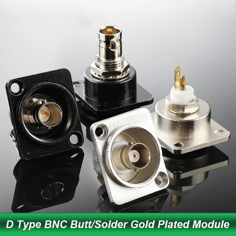 BNC Adapter 86 Panel Solder-Free 75 Ohms Q9 Dual Straight Through SDI Female-To-Female Socket Gold-Plated D-Type ABNC-2W