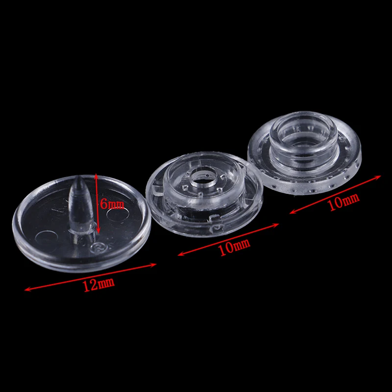 50Pcs Plastic Snaps Fasteners Press Studs Size T5 Caps Button For Clothes Clips Garment Accessories Clear KAM Resin Snap Buttons