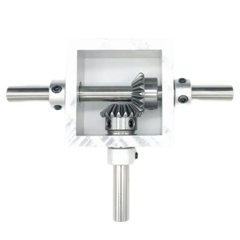 AB42-Mechanical Module 1:1 Speed Ratio 90 Degree Angle Transmission Reversing Dual Output Shaft Bevel Gear Angle Converter