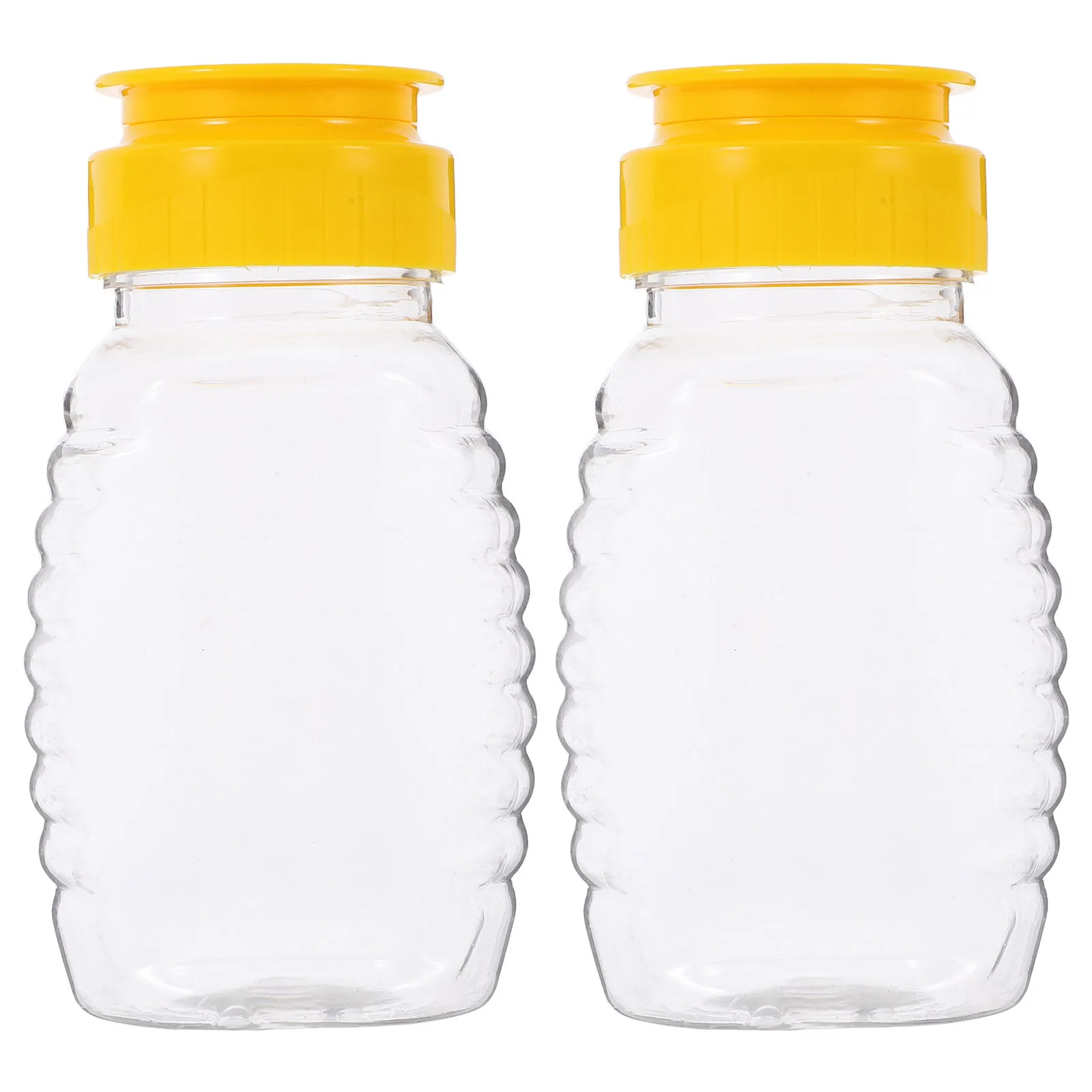 

2pcs 108Ml Clear Plastic Honey Bottles Refillable Squeeze Dispenser Leak Proof Flip Top Cap For Kitchen Cafe Use Honey Storage