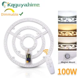 KaguyahRob-Plafonnier LED Magnétique avec Télécommande, Panneau à Intensité Réglable, 12W 18W 24W 48W 100W