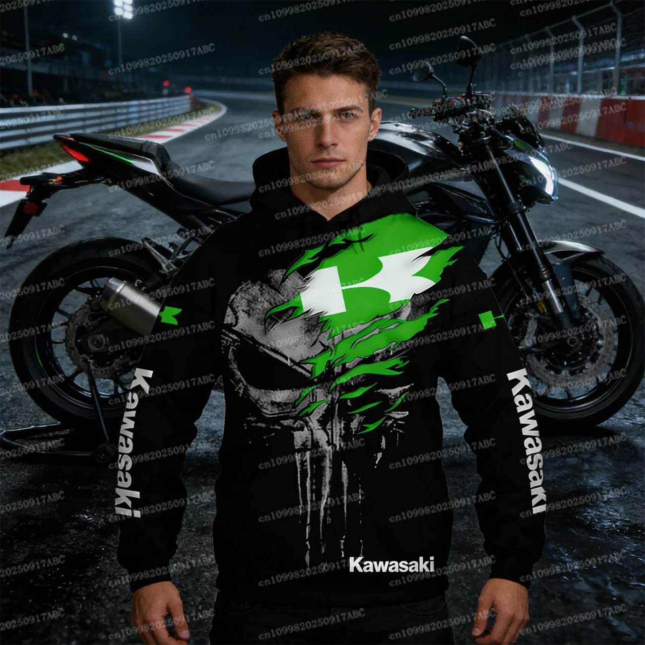 

(Kawasaki) Мужская толстовка с длинными рукавами Y2k Kawasaki, мотоциклетная спортивная велосипедная толстовка, детская рубашка для любителей мотоциклов для взрослых