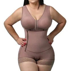 Faja Colombiana Mujer High Compression Wirdle With Sleeveless Bra Slimming Bodysuit With Zipper Waist Trainer Body Shaper