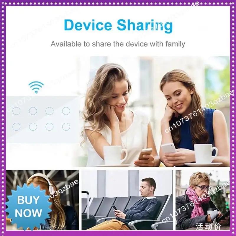 Hot Ltem WIFI Smart Touch Light Wall Switch Interruptor Glass Panel 10 Gang Tuya Smart Life For Alexa Google Home Easy Install W