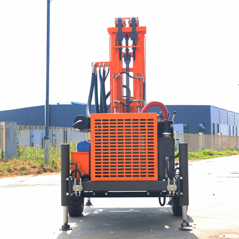 Customized Light Weight Portable Design Water Borehole Drilling Rig 200 Meter Full Hydraulic Wheeled Diesel Drilling Machine