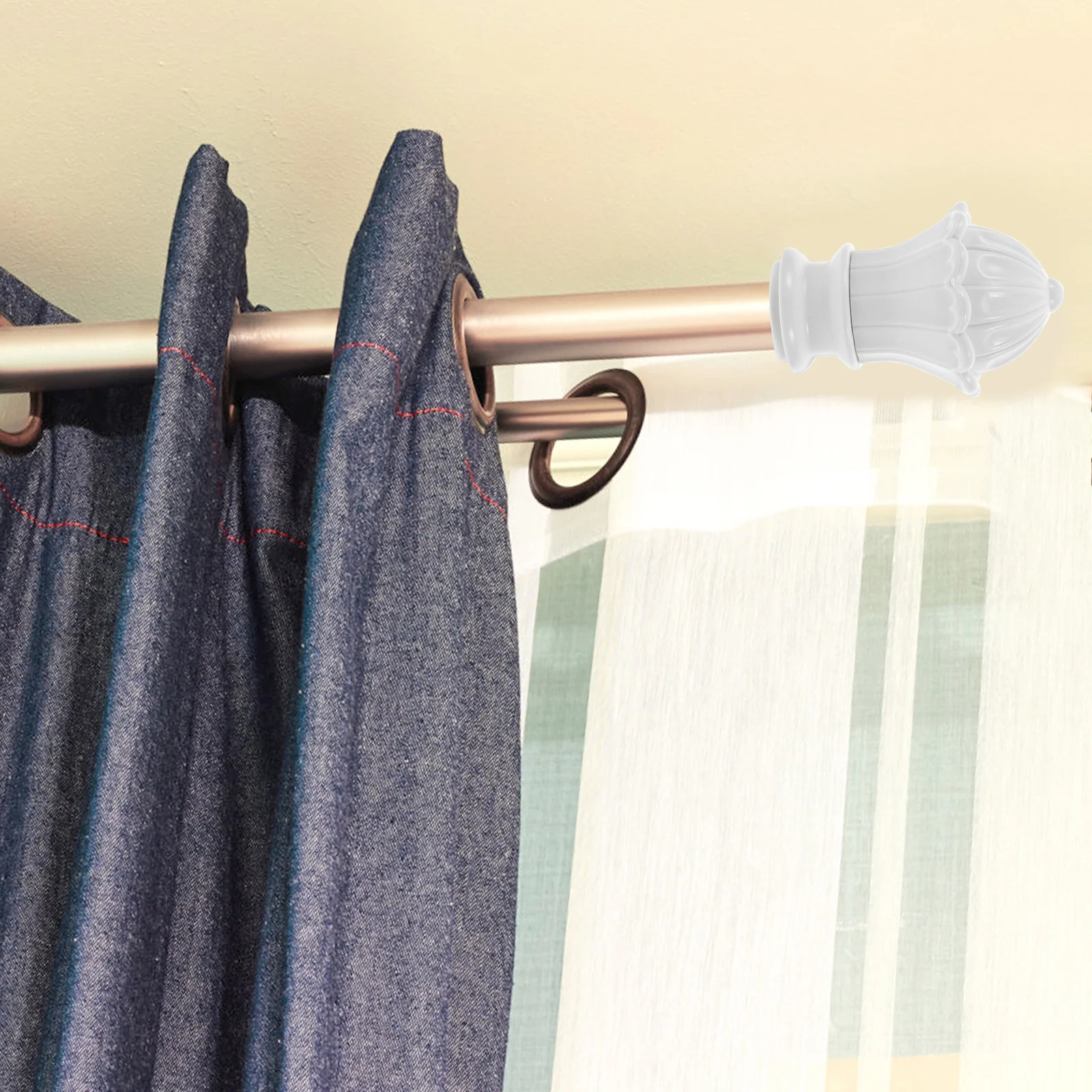 4 قطعة قضيب الستارة رؤساء الزخرفية البلاستيك Finials ل 26-28 مللي متر قضبان نهاية قبعات نافذة العلاج مزرعة الستائر السكك الحديدية سدادة