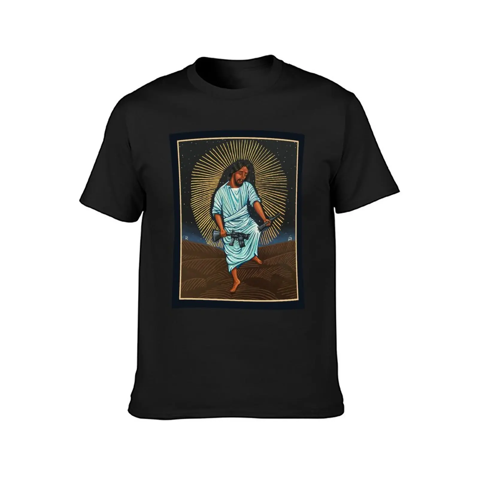 Christ Breaks the Rifle T-Shirt summer tops for a boy boys whites blacks mens vintage t shirts