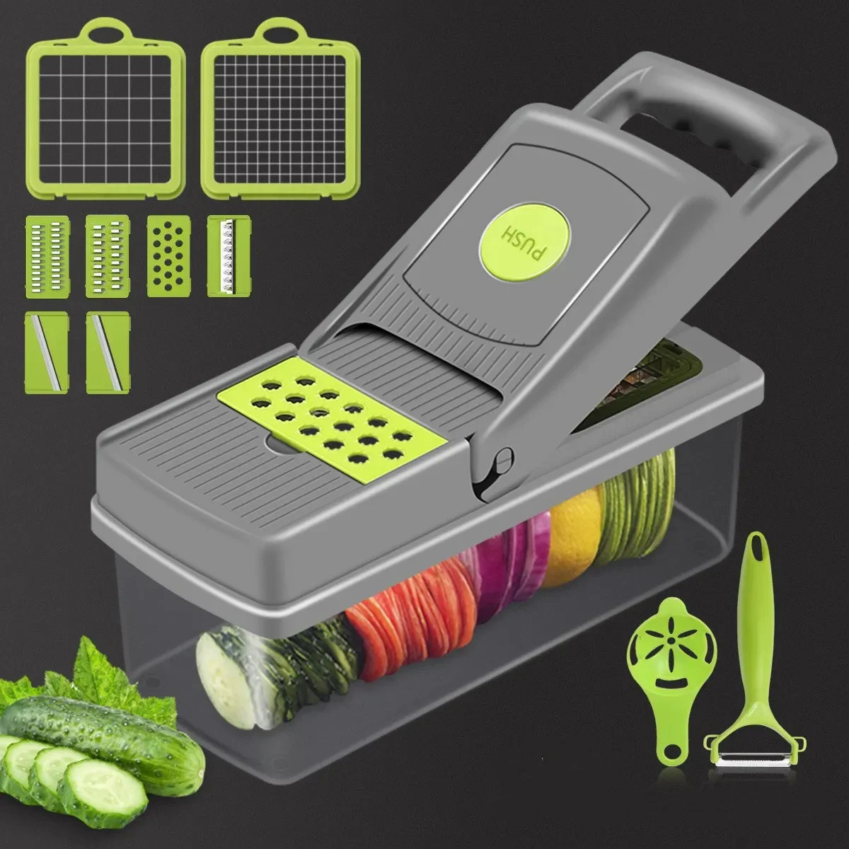 Kitchen multifunctional vegetable cutter potato dicer slicer cucumber slicer household multifunctional vegetable cutter artifact