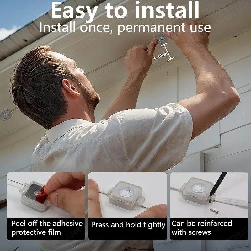 أضواء خارجية دائمة ذكية RGBIC Eaves LED أضواء مهرجان الإضاءة الوامضة سلسلة الجنية عطلة الإضاءة #6