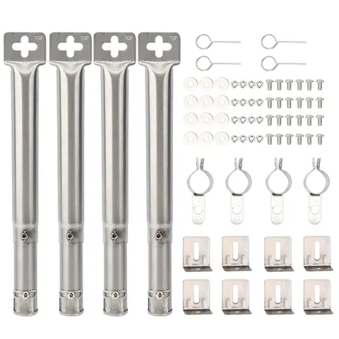 4PCS/set Universal BBQ Grill Pipe Adjustable Stainless Steel Barbecue Tube Burners Outdoor Indoor Gas Grilling Replace Parts