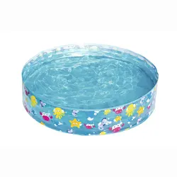 Piscina redonda de 122cm x 25cm para niños, piscina infantil con temática de aguas profundas, plegable, transparente, para verano