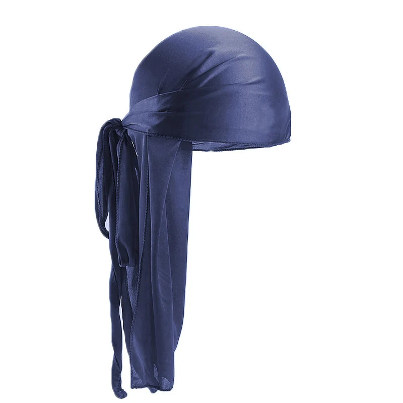 Unisex Seidige Lange Schwanz Durag Piraten Hut Turban Mode Headwraps Kappe Bandana Frauen Männer Kopfbedeckungen Kappen Hijab Haar Zubehör 