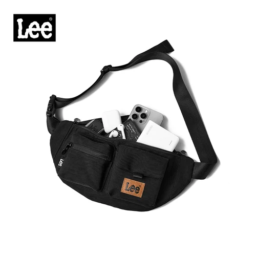 Imagen 2 del producto Riñonera LEE Original Negra de Moda para Mujer y Hombre, Estilo Coreano, Impermeable, de Nailon, Bandolera, Bolsa de Pecho, Deportiva, para Teléfono, de Hombro y Cintura