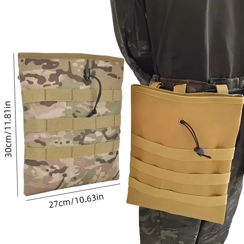 Tactical Molle Folding Magazine Dump Drop Pouch Utility Drawstring Recovery Mag Holster Ammo Bag Hunting Accessories Pouch