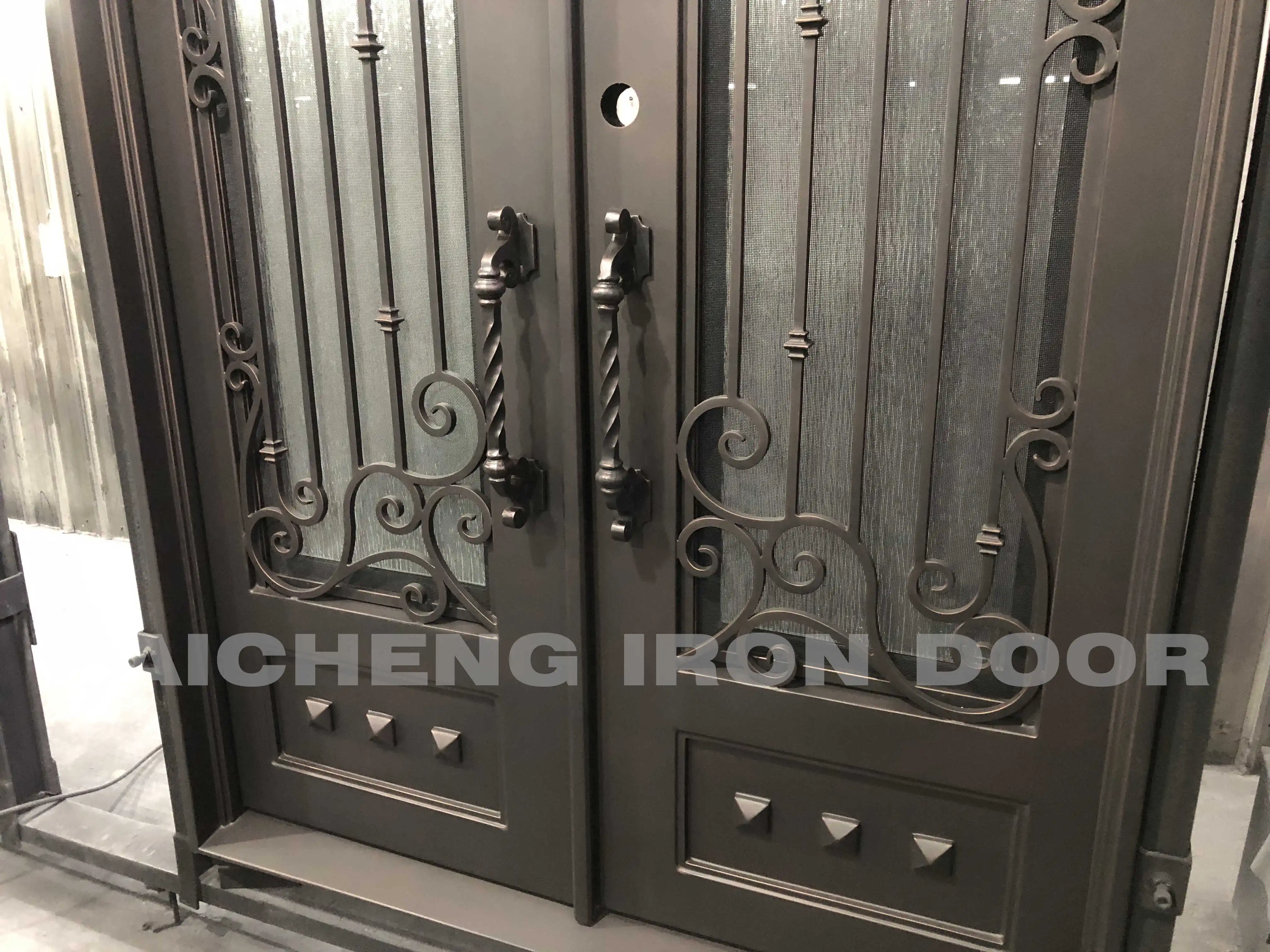 Hot Selling Guaranteed Quality Main Door Iron Gate Design Wrought Iron French Doors Wrought Iron Door