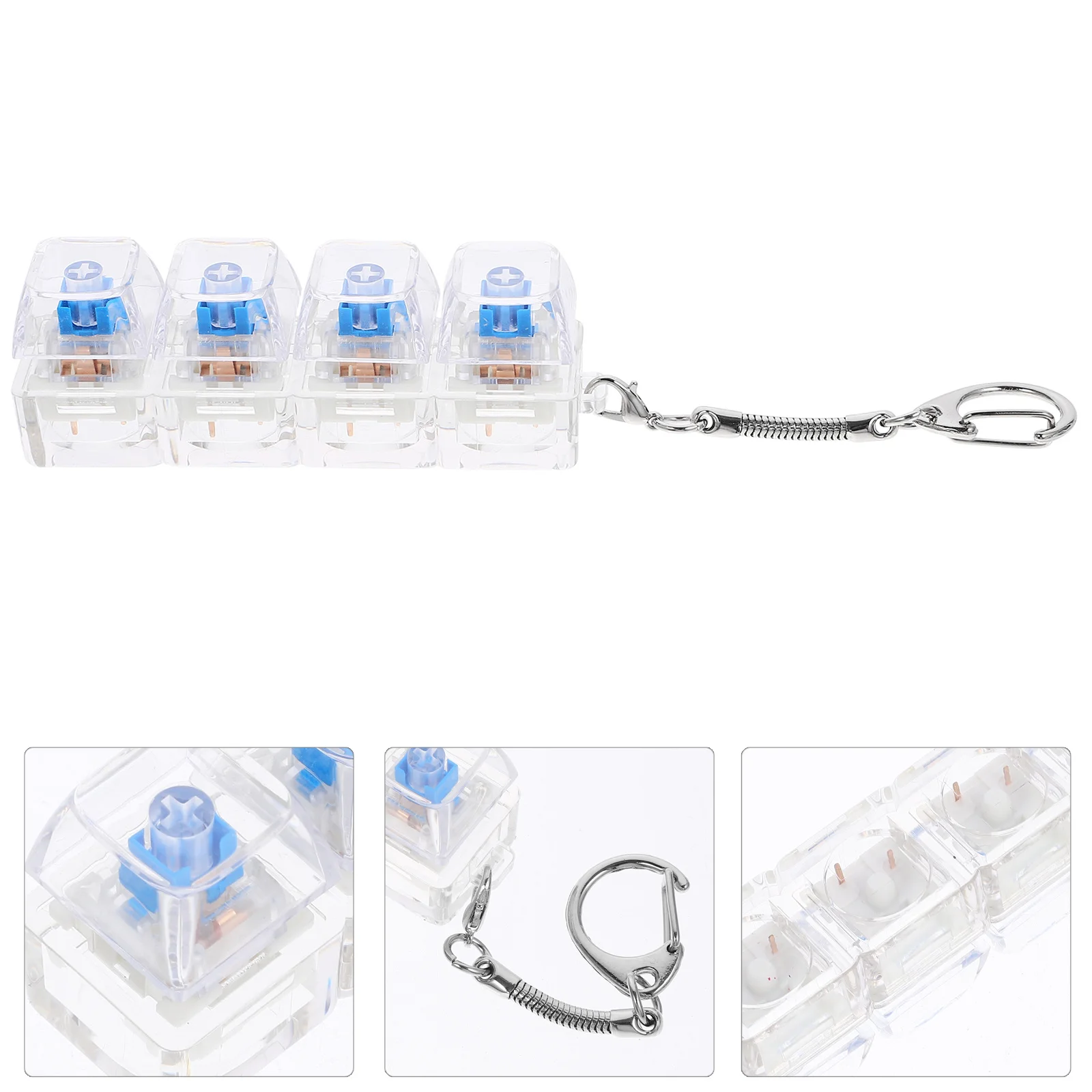 

1pcs 4 Keyboard Keychain Stress Relief Creative Key Chains For Bag Pendant Handbag Hanging Charm Wallet Ornament Unique Gift