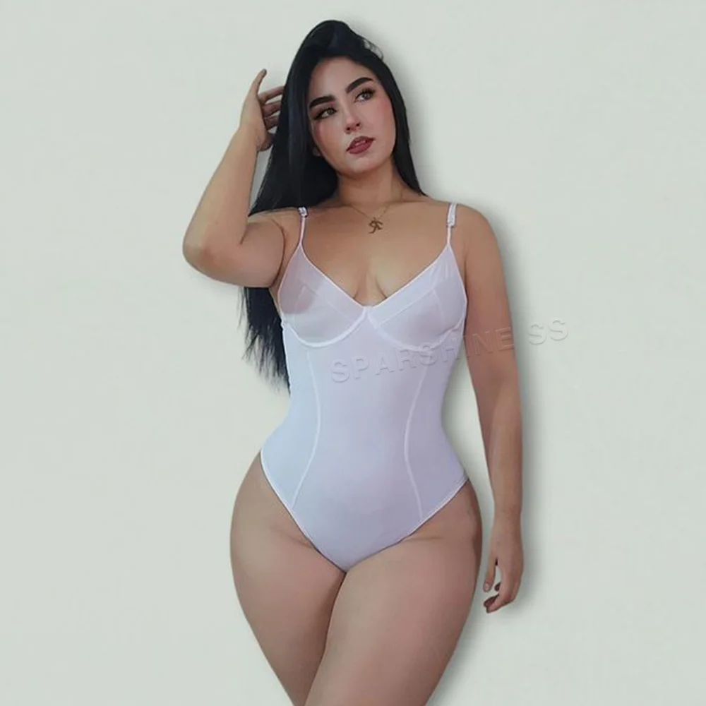 Sexy V Neck Strap Seamless Bodysuits Light Control Body Suit Jumpsuit Daily Wearing Cross Back Straps Slimming Underwear