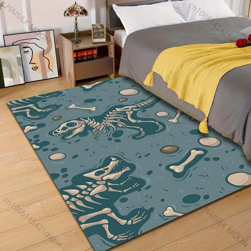 Dinosaur skeleton pattern background print Carpet for Living Room Bedroom Sofa Home Decor Rus Non-slip Floor Mat Luxury Gift