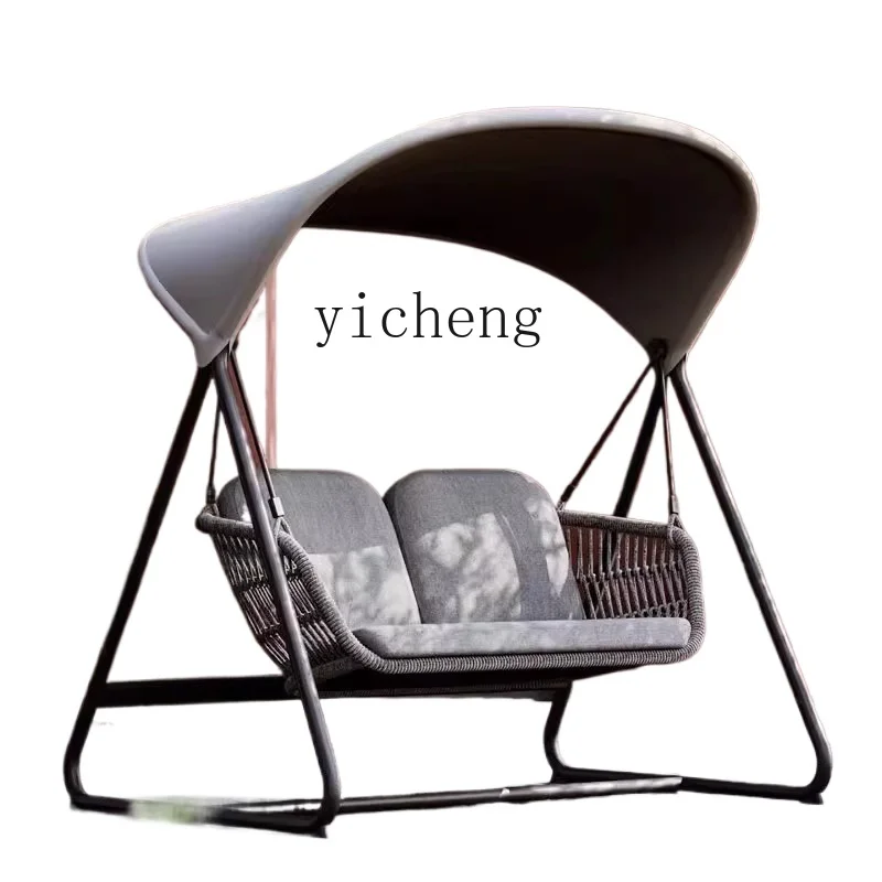 

Tqh Swing Outdoor Courtyard Rattan Chair Outdoor Adult Glider Balcony Swing Chair Hanging Basket Rocking Chair