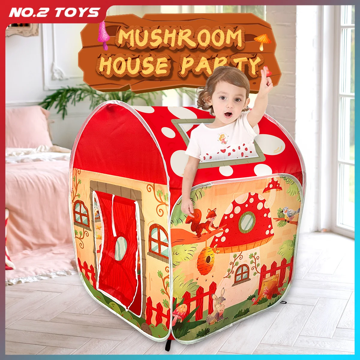 Tienda de campaña para niños, casa, juegos de acampada, exteriores, interiores, portátiles, casas de setas, tiendas de campaña, tienda de campaña para niños y niñas, juguetes, regalos de navidad