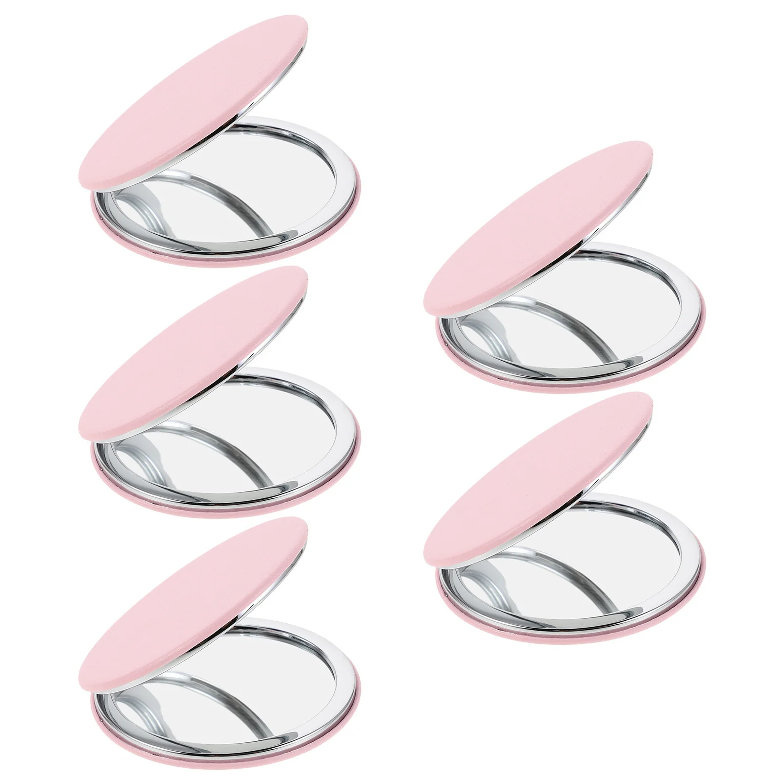 

5 pcs Portable Compact Makeup Mirror Double-Sided High-Definition Glass Foldable Round Travel Vanity - Small Pocket Purse