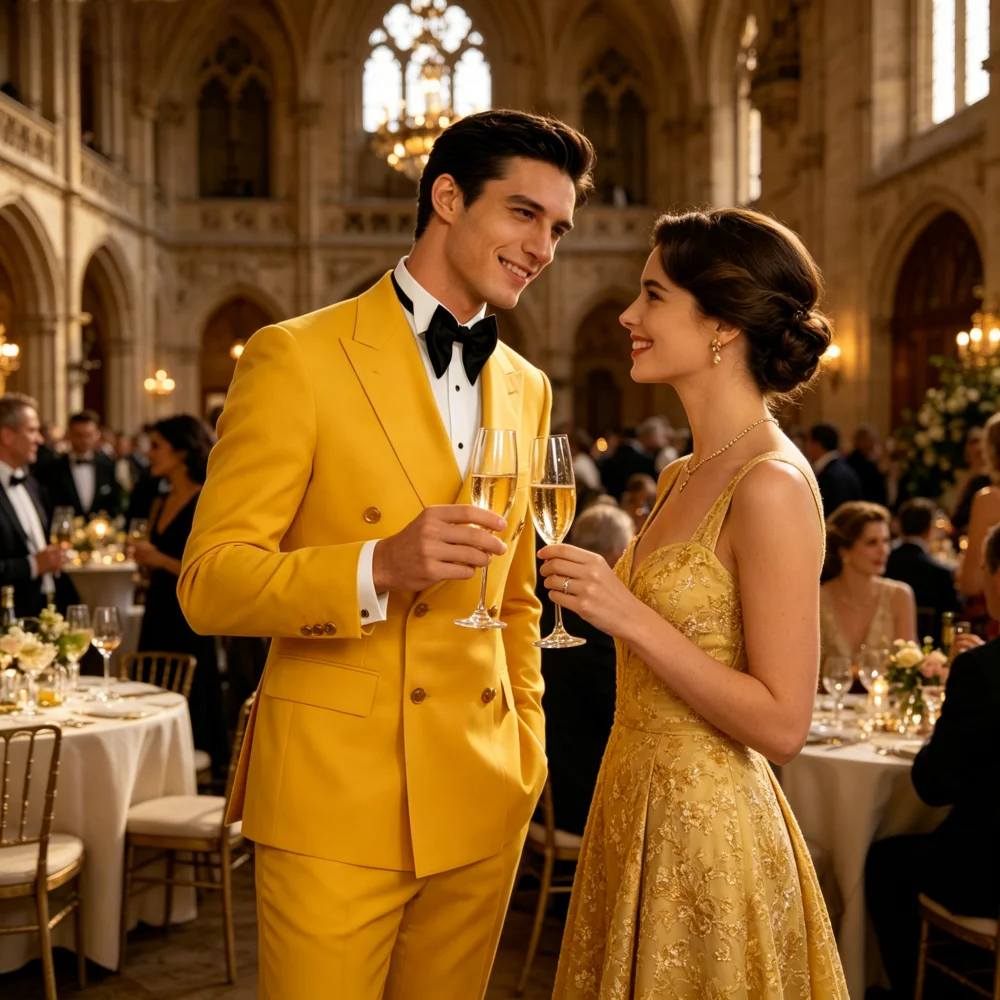 

Мужской костюм-двойка с цветочным узором: жаккардовый пиджак, жилет с узором пейсли и брюки для выпускного бала