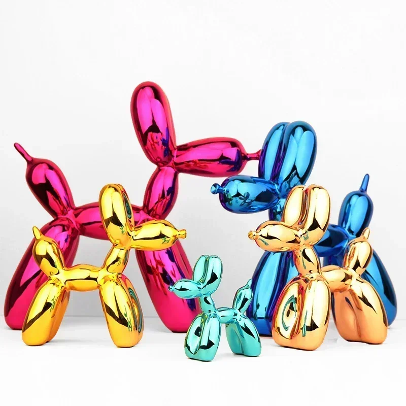 Resin Electroplating Balloon Dog Statue Decoration Living Room Home Decor Desk Decorations Office Nordic Figurines for Interior