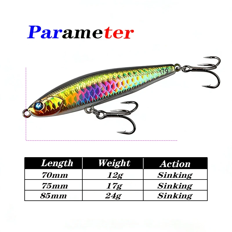 Testar Sinking Pencil Bait – Stickbait de lance largo para depredadores - imagen 3