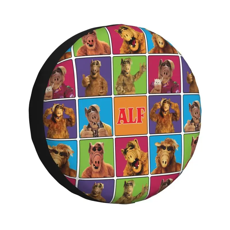 مخصص الغريبة الحياة شكل ALF ميمي الكولاج غطاء الإطار الاحتياطي ل جيب الخيال العلمي برنامج تلفزيوني 4x4 حماة عجلة السيارة 14 "15" 16 "17" بوصة