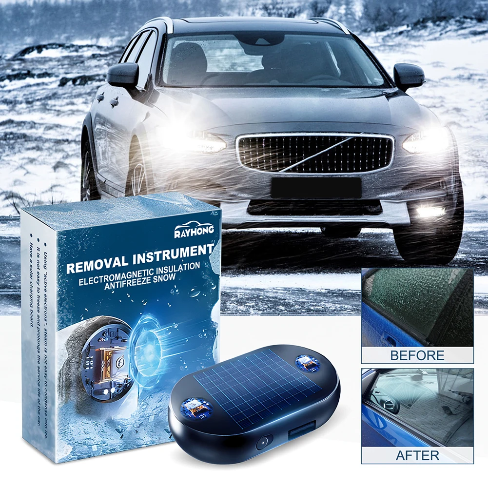 

Solar/USB Car Window Glass Anti-ice Snow Remover Active Electrons Winter Deicing Device Molecular Interference Snow Remover