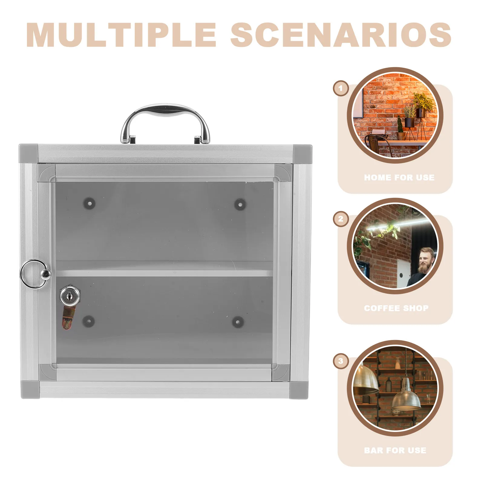 Medicine Box Wall Mount Metal Storage Thickened Emergency Organizer Transparent Container Office Home Public Aid 11.8x10.4x4.3