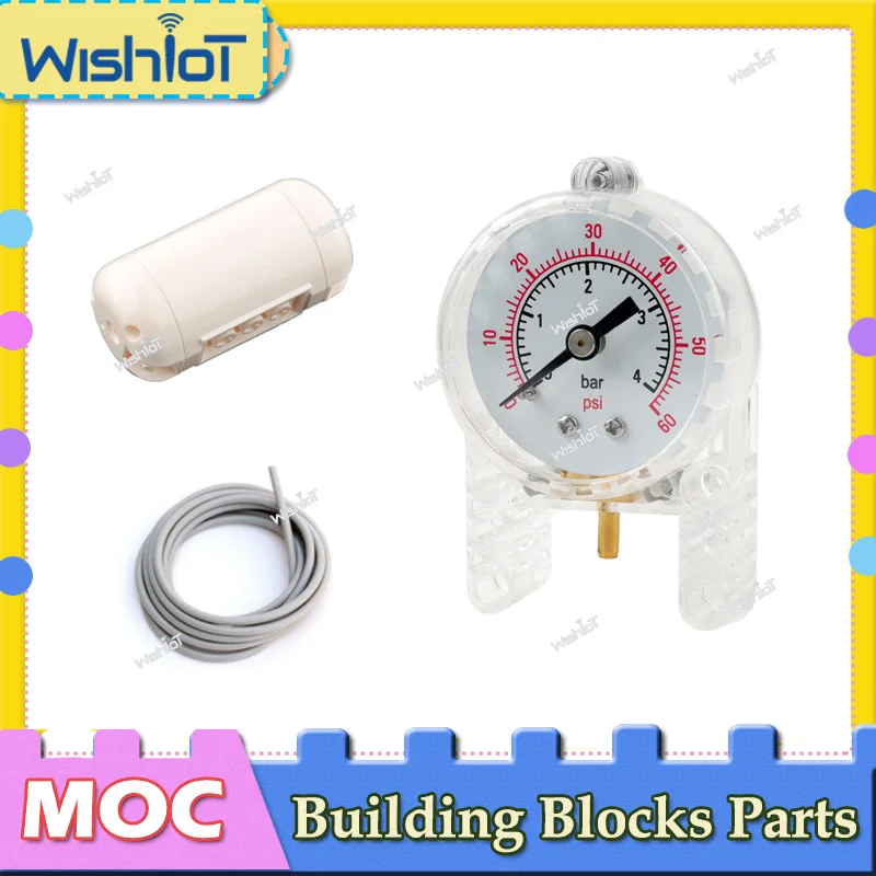 공압 하이테크 빌딩 블록 부품 기압계 64065 9641 DIY MOC 벽돌 퍼즐 교체 액세서리 자동차 모델 완구