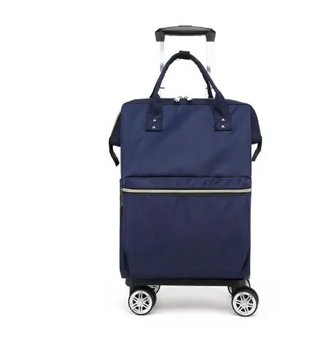 Women Soft  Business Trolley Backpack Bag With wheels oxford Trolley Luggage bag Women Carry on hand Luggage rolling Backpack