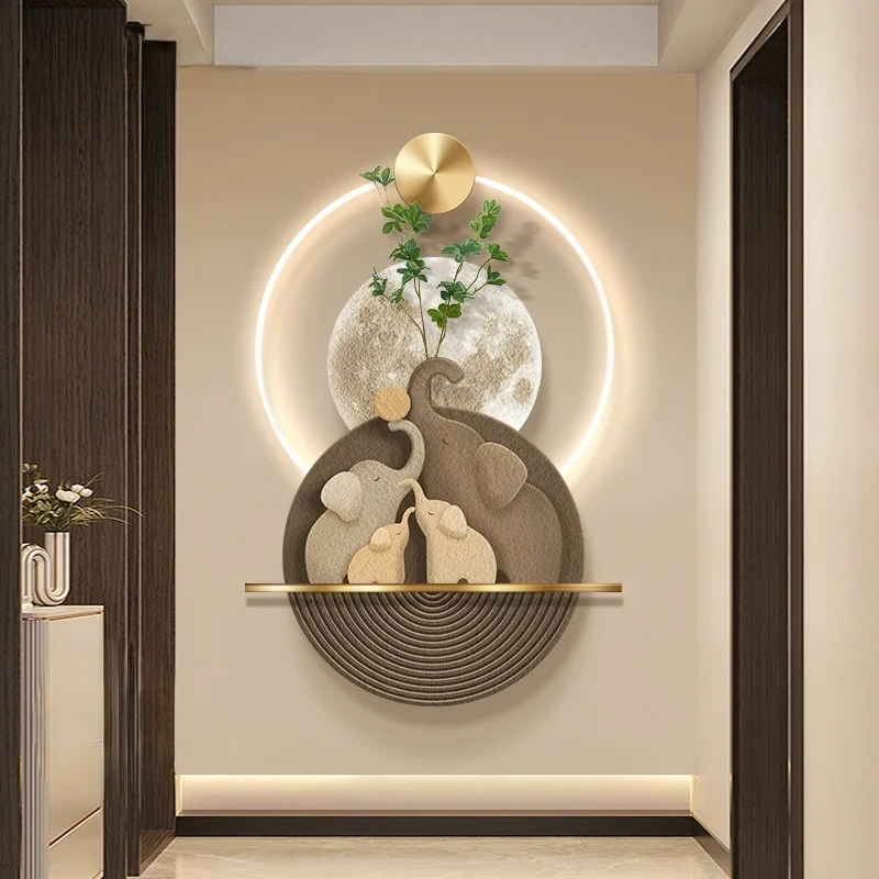

Luminous Elephant Home Sandstone High end Decorative Painting Living Room Corridor Corridor Hanging Painting